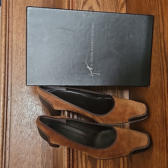 Rare Vintage Guiseppe Zanotti Brown Suede and Leather Shoes - Picture 5 of 16